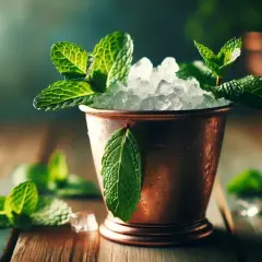 Jak zrobić Mint Julep w miedzianym kubku: tradycja z Kentucky. Świeża mięta, kruszony lód i miedziany kubek.