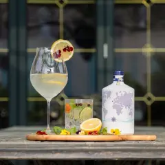 Jak przygotować infuzowany alkohol, np. wódkę o smaku chilli? Na stole stoją drinki, cytryny, zioła i butelka z mapą świata.