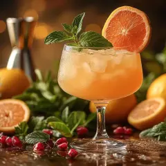 Orzeźwiający drink z plasterkiem pomarańczy i miętą. Wokół cytrusy, granaty i zioła – najlepsze techniki garnirowania drinków.