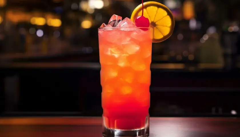 Kolorowy drink z tequilą, lodem i wiśnią. Inspiracje 2026 na drinki z tequilą inne niż margarita.