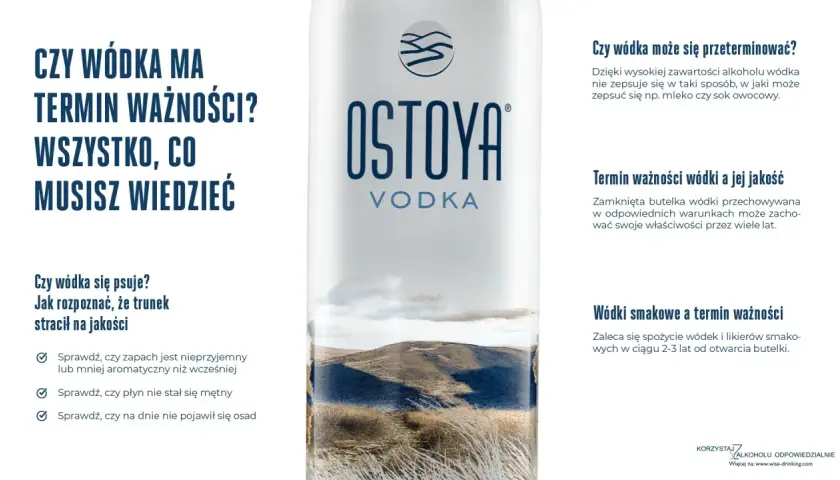 Czy wódka może się zepsuć? Termin przydatności do spożycia wódki jest długi, ale smak może się zmieniać. Sprawdź, czy płyn nie jest mętny lub czy nie pojawił się osad.
